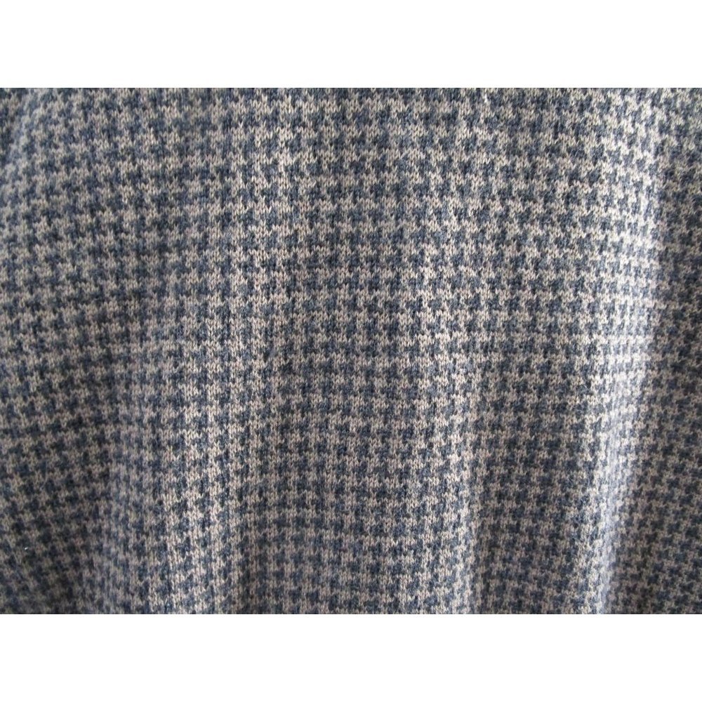 Vintage Nordstrom Black Tan Houndstooth Sweater Merino Wool Mens Lg Italy - Picture 15 of 16